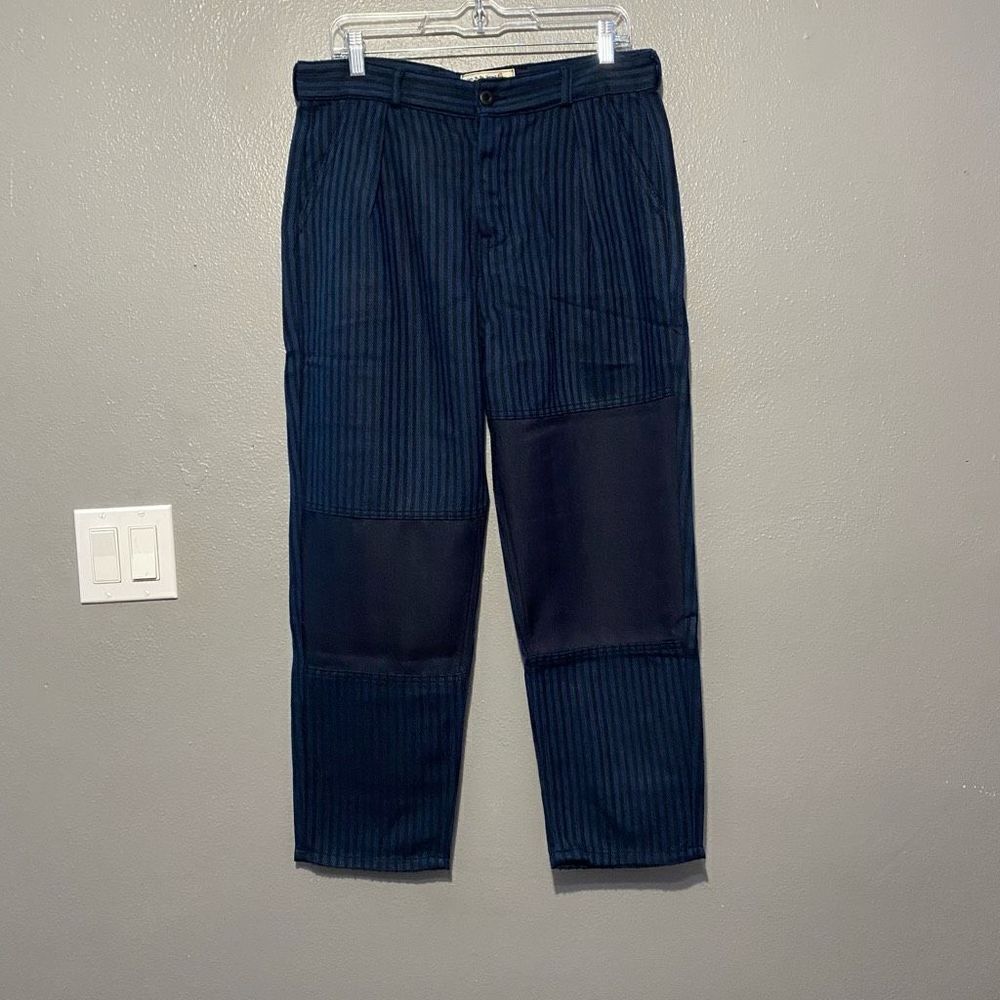 Free People Sandrine Rose Paper With Patch  Blue Stripe Trouser Pants Size 29